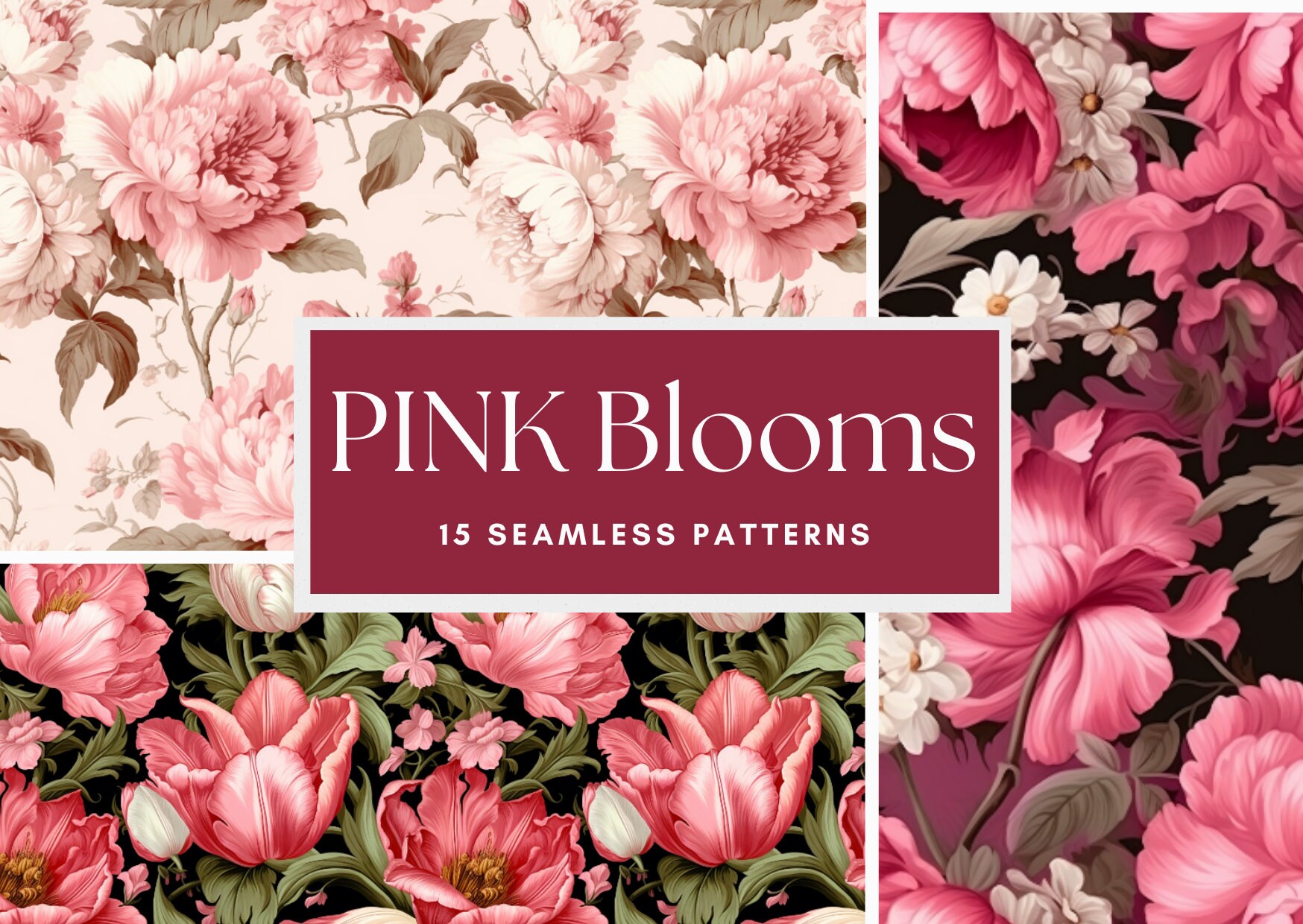 Foral Paper Pattern BOTANICAL Digital FLORAL Paper PATTERN, Instant Download & Commercial ...