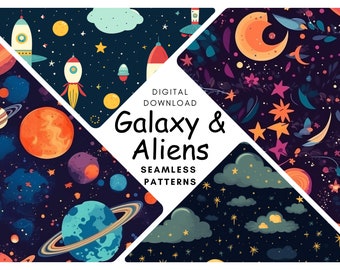 Galaxy Scrapbook Pattern: Seamless Space Designs (Digital Download)