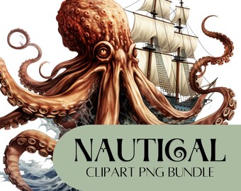 NAUTISCHE Vintage PATRONEN Clip Art voor commercieel gebruik – Digitale nautische Png Clipart