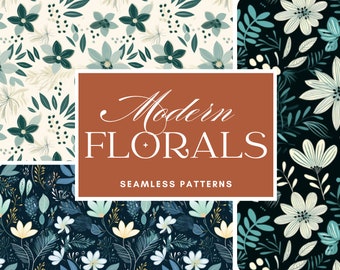 Moderne grillige BLOEMEN digitale NAADLOZE PATROON – Afdrukbaar minimalistisch ontwerppatroon, commercieel gebruik