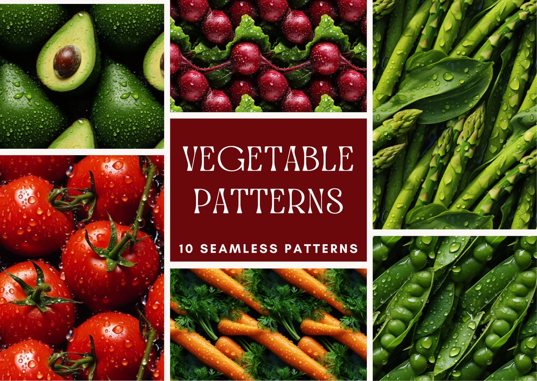 Veg Pattern Print VEGETABLE Realistic Digital SEAMLESS PATTERN for Commercial Use ...
