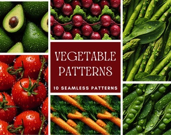 VEGETABLE Realistic Digital SEAMLESS PATTERN For Commercial Use – Fabric Photo Print Pattern
