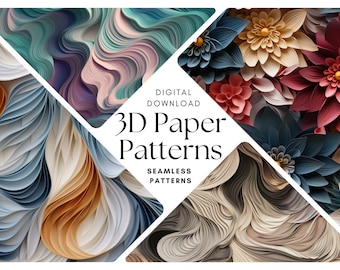 Patrones de papel 3D sin costuras: scrapbooking y decoupage (descarga digital)