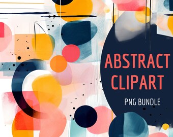 MODERNE Kunst ABSTRACTE CLIPART Png-bundel, commercieel gebruik Png-afbeeldingen voor ambachtelijke projecten