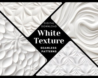 3D White Texture Seamless Patterns: Scrapbook Paper (Digital Download)