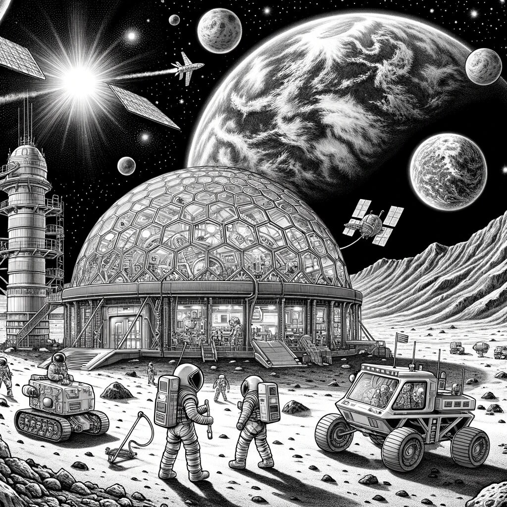 Cosmic Adventures Coloring Book - Space Exploration Digital Pages