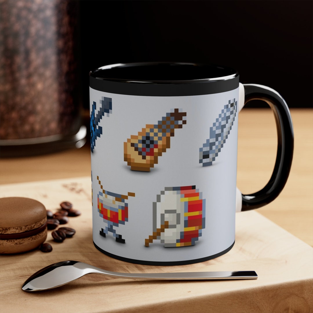 Pixel Art Musical Instruments Accent Mug Unique Music - Etsy