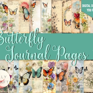 Pages de journal imprimables papillon vintage pour la journalisation et le scrapbooking indésirables