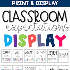 Classroom Expectations Posters for Middle School - Etsy