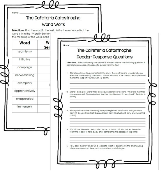 Cafeteria Questions Examples