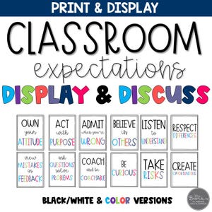 Classroom Expectations Posters for Middle School