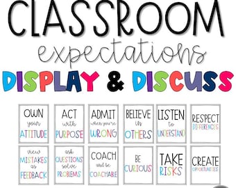 Classroom Expectations Posters for Middle School