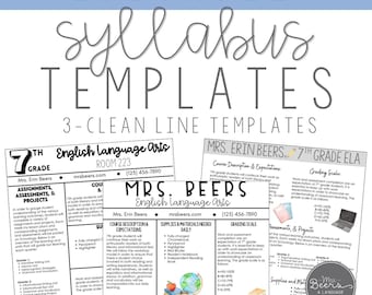 Editable Syllabus Templates for Middle School and High School