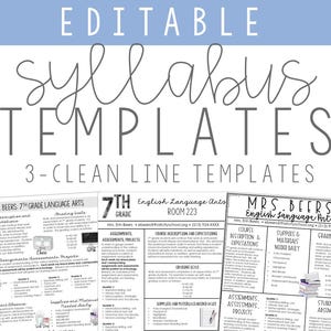Editable Syllabus Templates for Middle School and High School