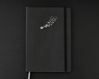 Holo Shooting Star Dot Grid Black Journal - Black Paper