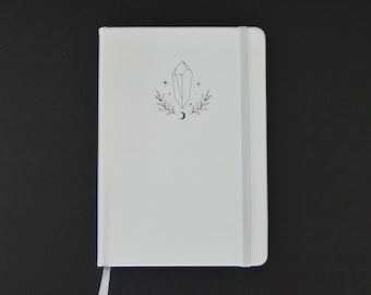 Crystal Dot Grid White Journal - Black Paper