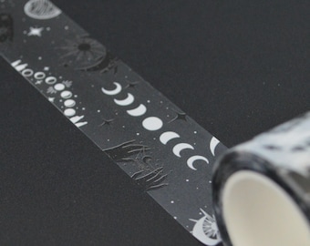 Moon Phase Hands Transparent Washi Tape