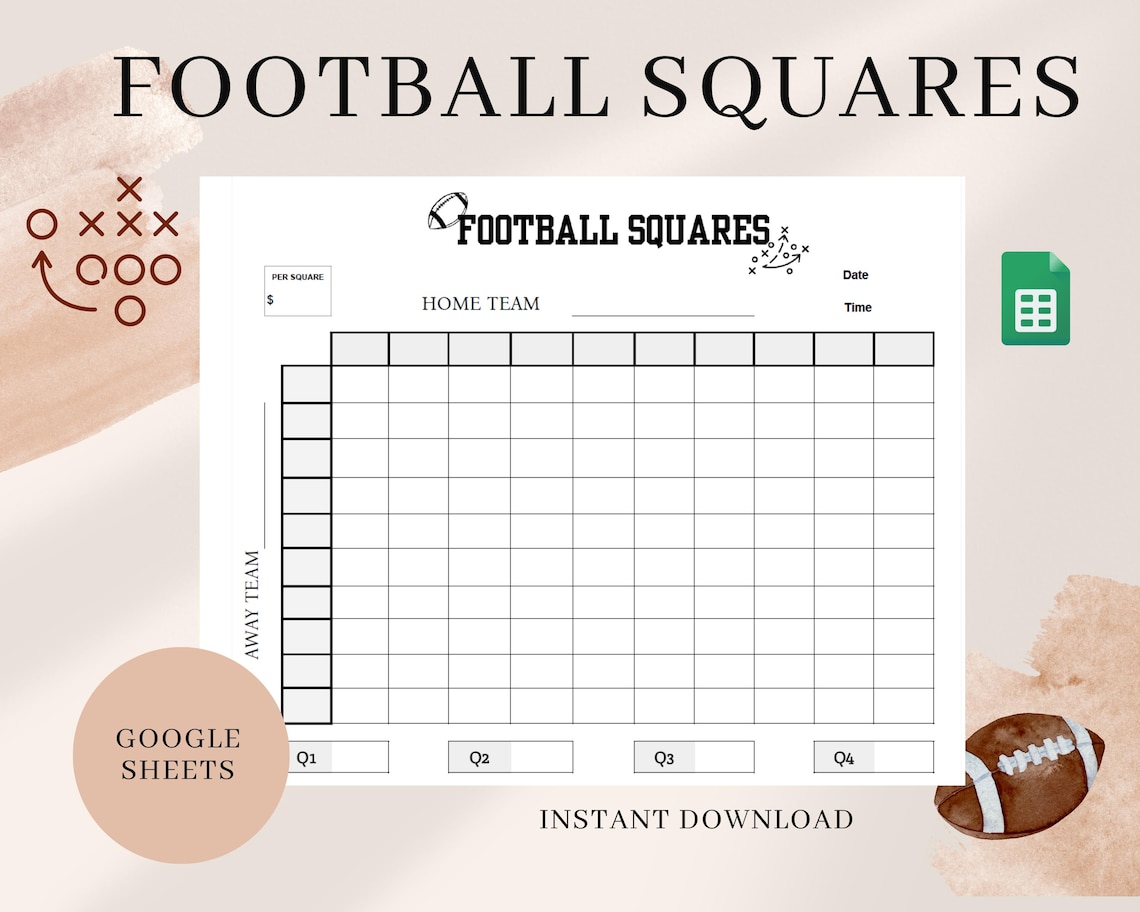 Football Squares Template NFL Football Squares Printable Football