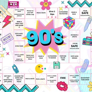 90s Party Game | Throwback Party Game | Adult Party Game | Drinking 90s Party Game | 90s Party Digital Game | 1900s Birthday Party Game
