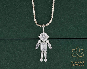 Lab Grown Diamond Boy Pendant – Modern Unisex Necklace Charm