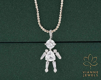 1.33 TCW Round & Trilliant Cut Diamond Pendant – Handcrafted Jewelry