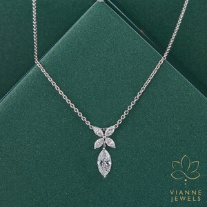 0.86 TCW Marquise Cut Lab Grown Diamond Pendant in Gold Ethically Sourced, Brilliant Sparkle, Handcrafted Jewelry, Engagement Gift, Eco