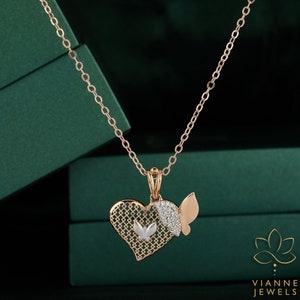 0.15 TCW Round Cut Lab-Grown Diamond Gold Pendant - Perfect Valentine's Day Gift, Eco-Friendly, Handcrafted, Fine Jewelry, Anniversary Love