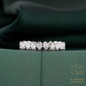 2.30 TCW Cushion Cut Lab Grown Diamond Eternity Band Ring in Gold | Sustainable Fine Jewelry | Gift for Her | Wedding Anniversary Band