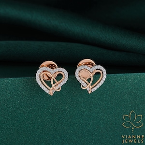 Lab-Created Diamond Stud Earrings in Gold - Round Cut, Eco-Friendly, Gift for Her