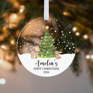 Personalized Baby's First Christmas Ornament: Acrylic Keepsake Bauble