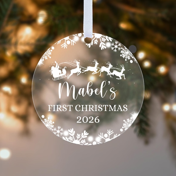 Personalized Baby's First Christmas Acrylic Ornament: Keepsake Gift