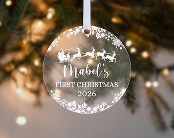 Personalized Baby's First Christmas Acrylic Ornament: Keepsake Gift