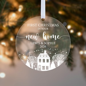 Personalized First Christmas New Home Ornament: Acrylic Bauble Keepsake
