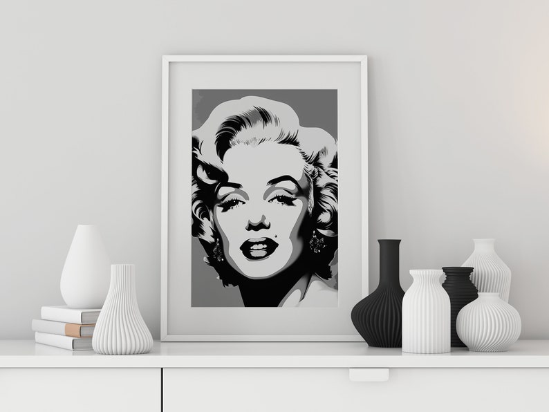 Marilyn Monroe Poster, Black and White, Marilyn Monroe Print, Fashion