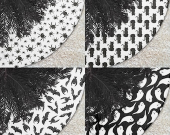 Halloween Tree Skirt | Primitive Halloween Decor | Spider Tree Skirt | Ghost Tree Skirt | Black Cat Tree Skirt | Bat Tree Skirt