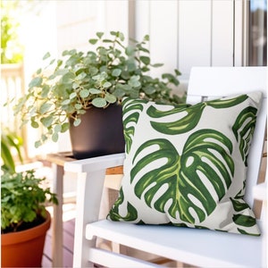 Variegated Monstera Pillow Monstera Leaf Pillow Monstera Variegata Plant Albo Monstera Variegata Monstera Cushion Plant Pillow Etsy