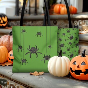 Trick or Treat Bag Halloween Treat Bag Halloween Tote Bag Halloween Gift Bag Spider Bag Orange Black Halloween Bag Spooky Gift Spider Lover