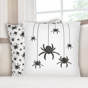 Halloween Spider Pillow Halloween Decor for Kids Room Halloween Pillow Elegant Halloween Pillow Black and White Pillow Summerween Pillow