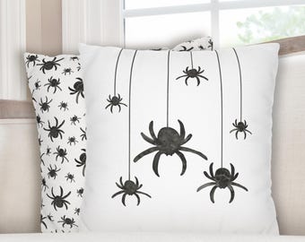 Halloween Spider Pillow Halloween Decor for Kids Room Halloween Pillow Elegant Halloween Pillow Black and White Pillow Summerween Pillow