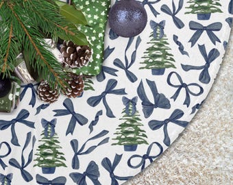 Christmas Tree Skirt Navy Blue Holiday Tree Skirt Navy Blue Christmas Tree Skirt Coquette Christmas Tree Skirt Navy Blue Bows Tree Skirts