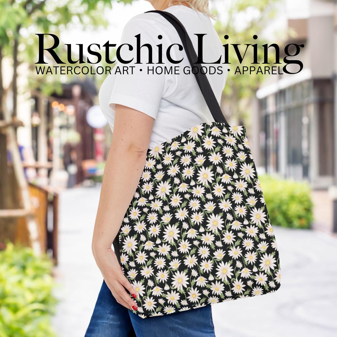 green womens reversible tote bag with yellow floral pattern- with inside pocket- 18” x 18”