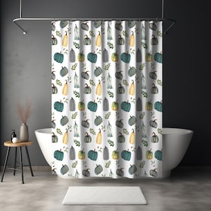  Thanksgiving Pumpkin Eucalyptus Leaves Shower Curtains for Bathroom  Fabric Shower Curtain with Hooks, Green Beige Farmhouse Waterproof  Polyester Shower Curtain Set 36x72Inch Long Bathroom Curtains : Home &  Kitchen