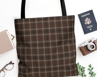 Tartan Plaid Tote Bag Plaid Preppy Tote Bag Plaid Book Bag Downtown Girl Tote Bag Grandpa Plaid Tartan Tote Bag for Men Old Money Aesthetic