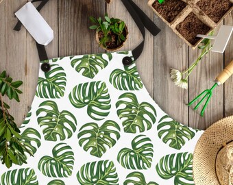 Monstera Albo Apron Monstera Thai Constellation Monstera Variegated Alocasia Monstera Aesthetic Apron Gardening Apron Cute Aprons for Men