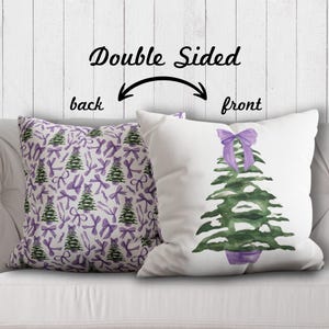 Purple Bow Christmas Pillow Cover Purple Coquette Christmas Purple Christmas Bedding Purple Christmas Girls Room Purple Christmas Nursery