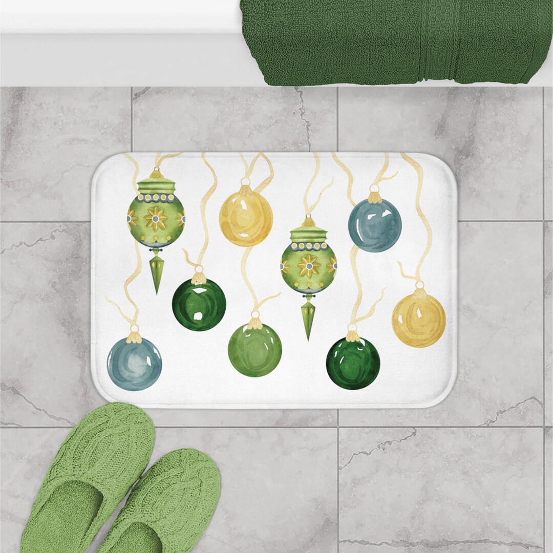 Christmas Bath Mat Victorian Ornament Christmas Bath Rug Etsy