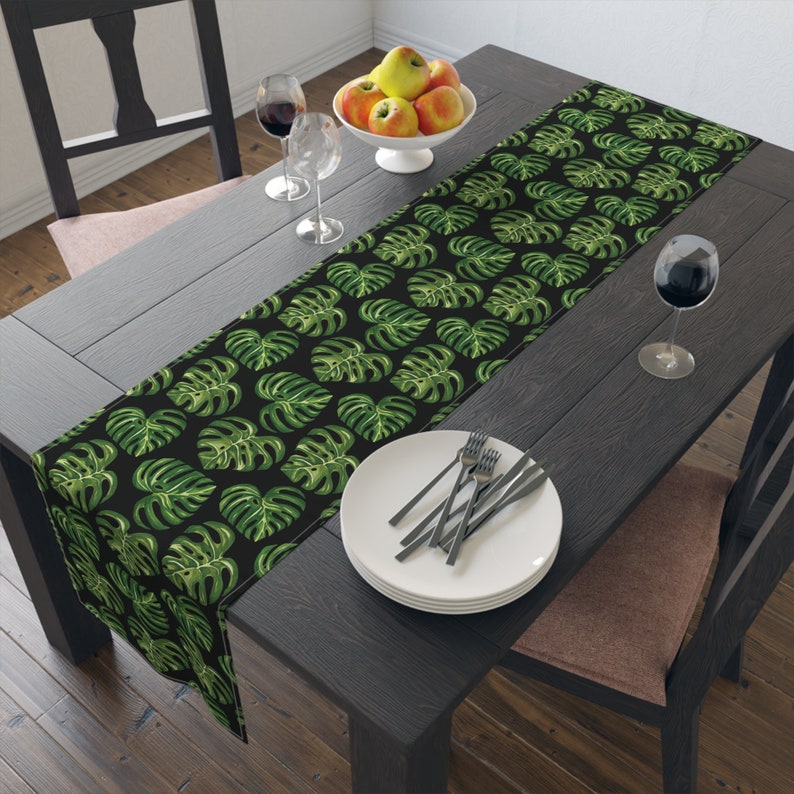 Monstera Albo Table Runner Monstera Thai Constellation Monstera Variegated Alocasia Monstera Aurea Monstera Mint Monstera Table Runner image 6