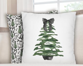Black Christmas Pillow Black Coquette Christmas Pillow Lumbar Christmas Pillow Black Christmas Girls Room Bedding Christmas Nursery Decor