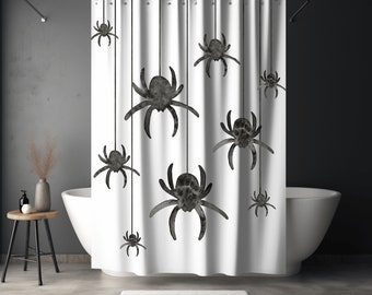 Halloween Shower Curtain Fun Spider Halloween Bathroom Decor Cute Spider Shower Curtain Fun Shower Curtain Vintage Halloween Spiders