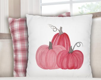 Pink Fall Pillow Fall Pink Pillow for Girls Room Fall Pink Pumpkin Pillow Pink Fall Lumbar Pillow Pink Fall Decor for Thanksgiving Pink